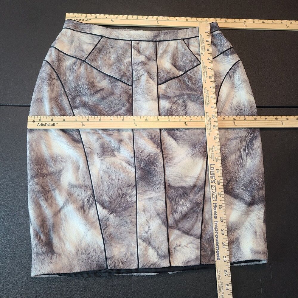 Bensoni Realistc Faux Fur Texture Print Pencil Skirt Sz 10 Mob Wife Indie Sleeze - Picture 6 of 8